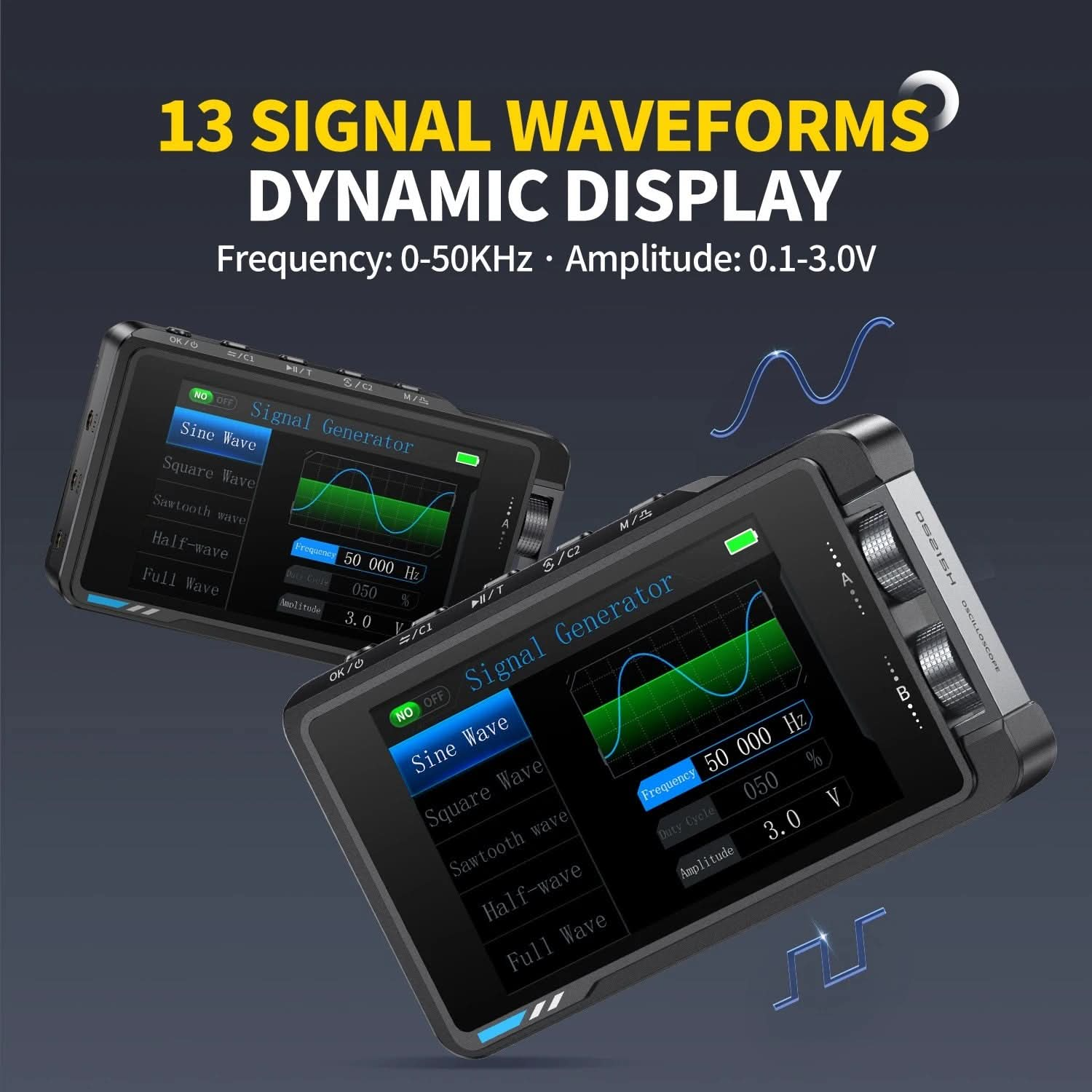 Двоканальний цифровий осцилограф DS215H Standard 2-in-1 Dual-channel Portable Oscilloscope with P6100 probe