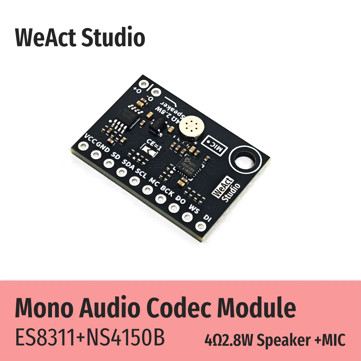 Mono-аудіо кодек ES8311+NS4150B (WeAct Studio)
