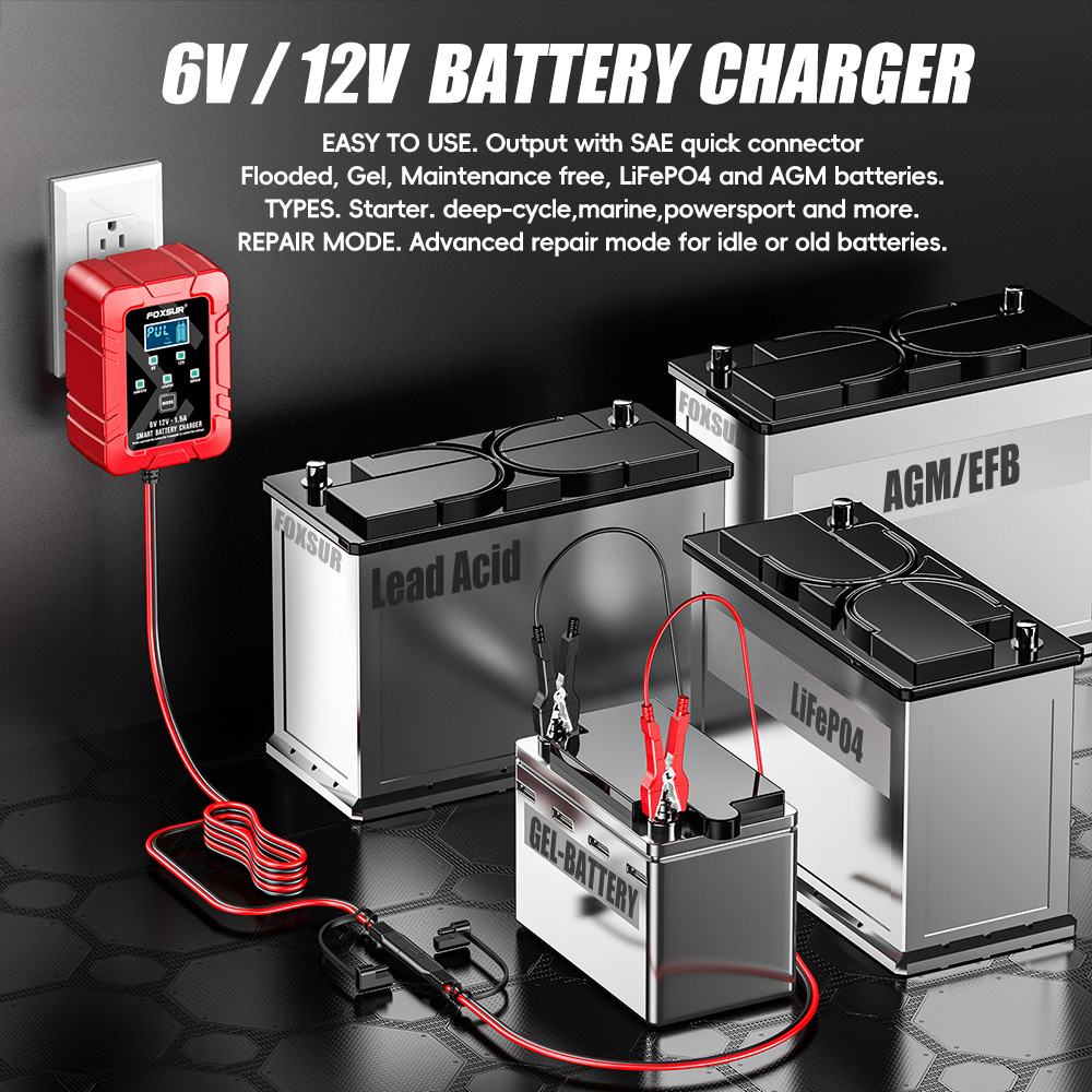Зарядний пристрій для LiFePo4, AGM, EFB, GEL акумуляторів 6V/12V, 1,5A,  FBC061215D Зарядний пристрій для LiFePo4, AGM, EFB, GEL акумуляторів 6V/12V, 1,5A,  FBC061215D