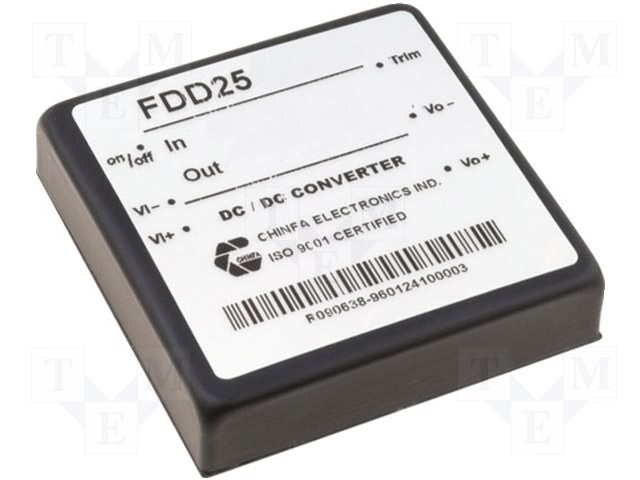 DC/DC перетворювач 25W, Chinfa FDD25-15S1 DC/DC перетворювач 25W, Chinfa FDD25-15S1
