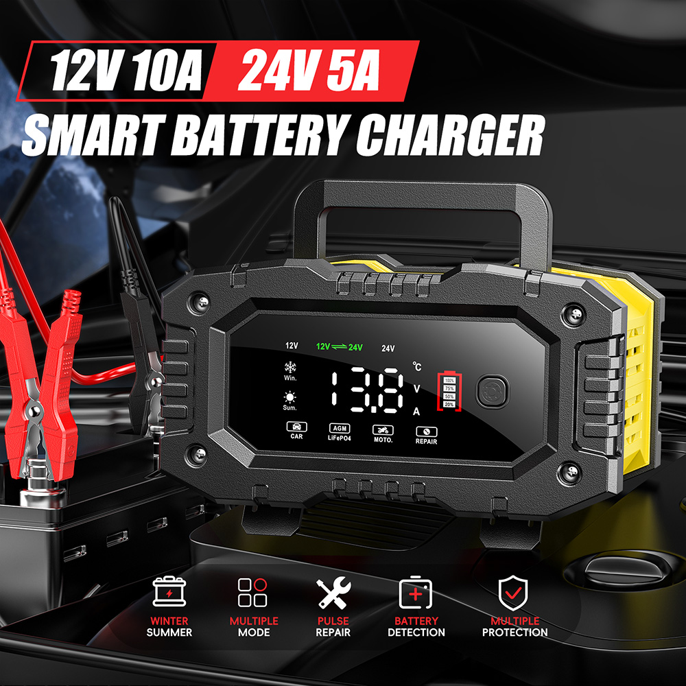 Зарядний пристрій для LiFePo4, AGM, EFB, GEL акумуляторів 12V/24V, 10A,  FPT-100 Зарядний пристрій для LiFePo4, AGM, EFB, GEL акумуляторів 12V/24V, 10A,  FPT-100