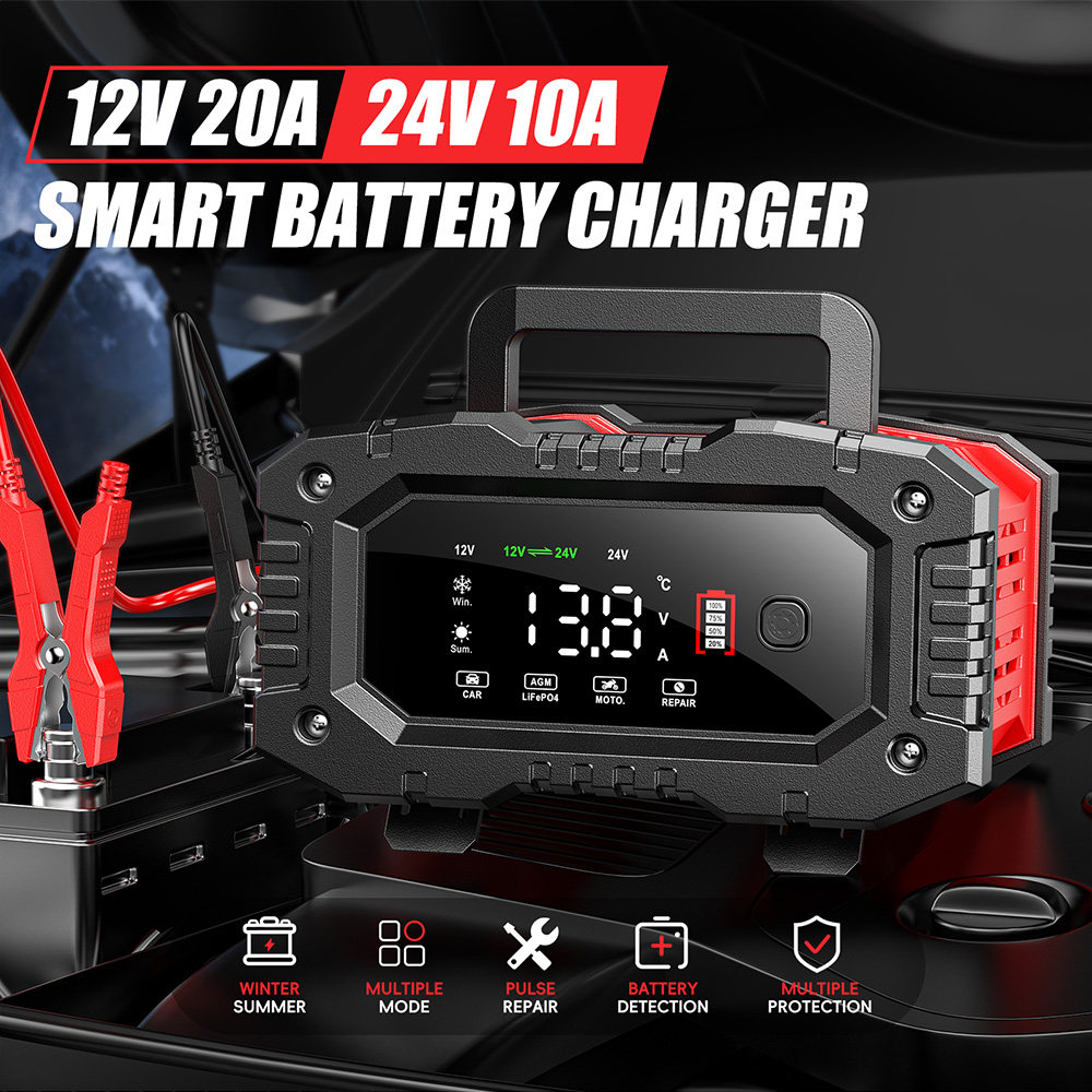Зарядний пристрій для LiFePo4, AGM, EFB, GEL акумуляторів 12V/24V, 20A,  FPT-200 Зарядний пристрій для LiFePo4, AGM, EFB, GEL акумуляторів 12V/24V, 20A,  FPT-200