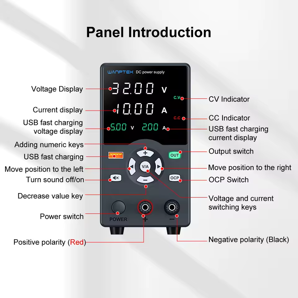 Лабораторний блок живлення одноканальний 120V/3A, GC1203