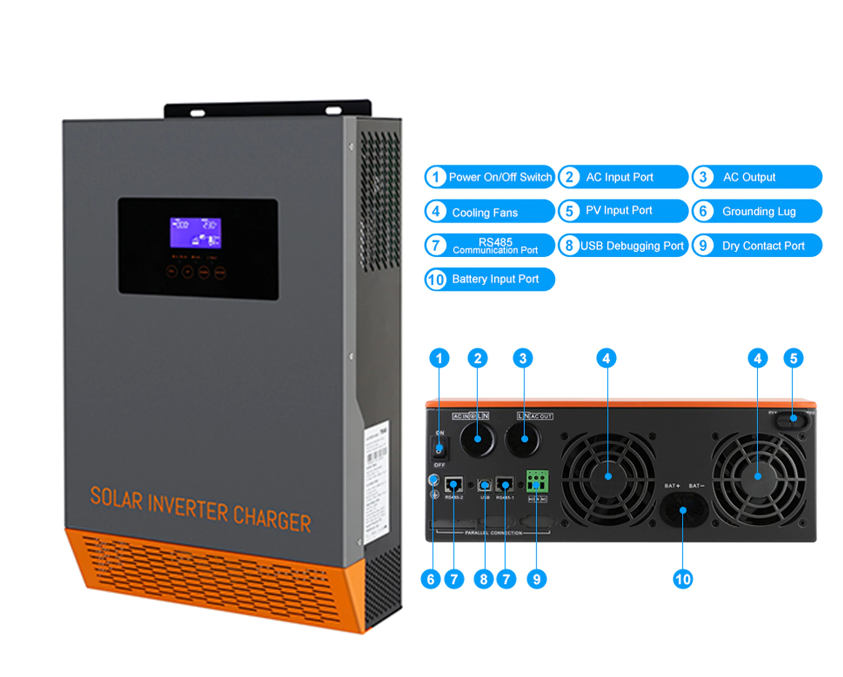 Гібридний інвертор POW-HVM-3.5H-24V (PowMr) 3.5kW/24V