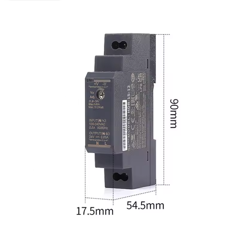 Блок живлення на DIN-рейку 15W 12V HDR-15-12V, 15W @ 12V, CHUX Блок живлення на DIN-рейку 15W 12V HDR-15-12V, 15W @ 12V, CHUX