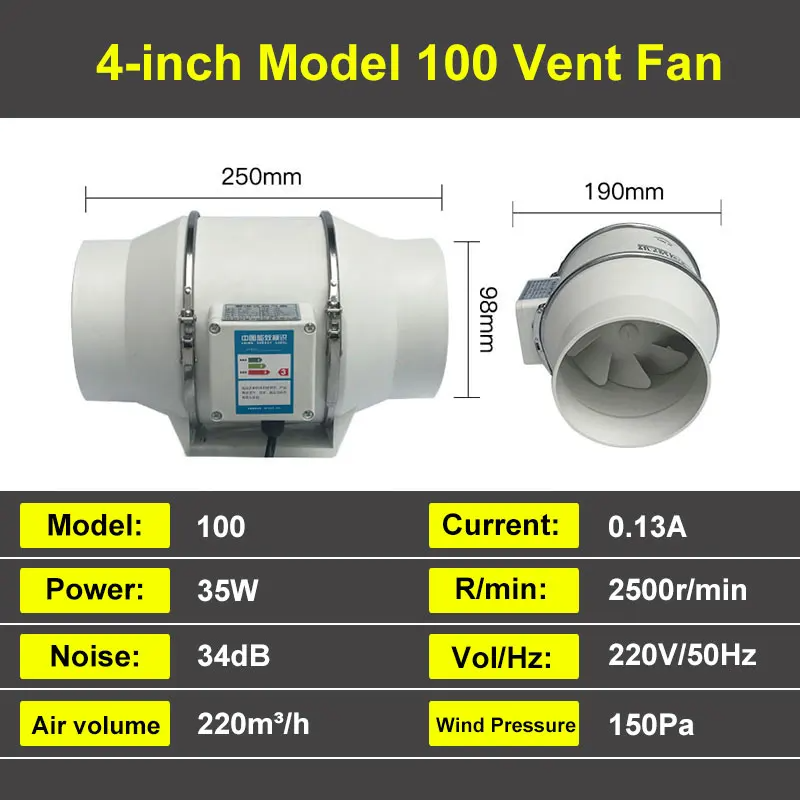 Витяжний вентилятор 35W, HF-100 EU Витяжний вентилятор 35W, HF-100 EU