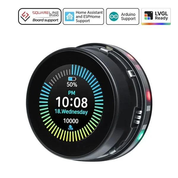 Круглий IPS дисплей 360×360, сенсорний екран, поворотний енкодер, CrowPanel 1.46inch-HMI ESP32