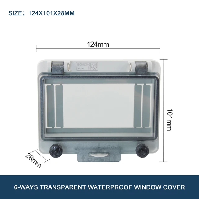 Захисна кришка IP67, на 6 DIN автомата (HS-6WAY)