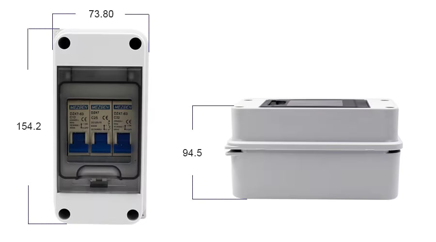 Бокс водонепроникний IP65, на 3 DIN автомати (HT-3WAY)