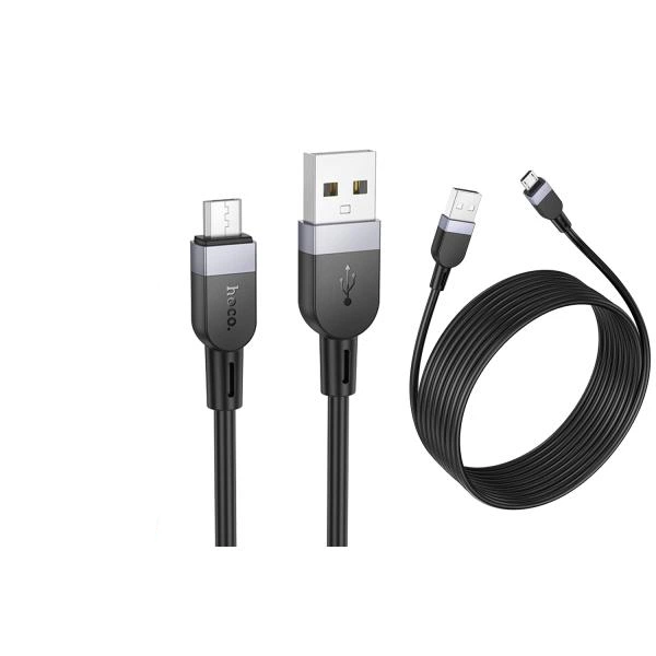 Кабель USB A plug - USB micro plug довжина 2m, чорний 2.4A Hoco (X109)