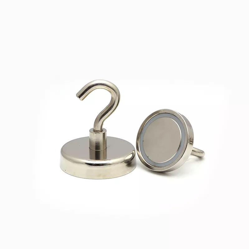 Магніт Pot Magnet with hook, N38, Ni coating, Magnetized, NE32 Магніт Pot Magnet with hook, N38, Ni coating, Magnetized, NE32