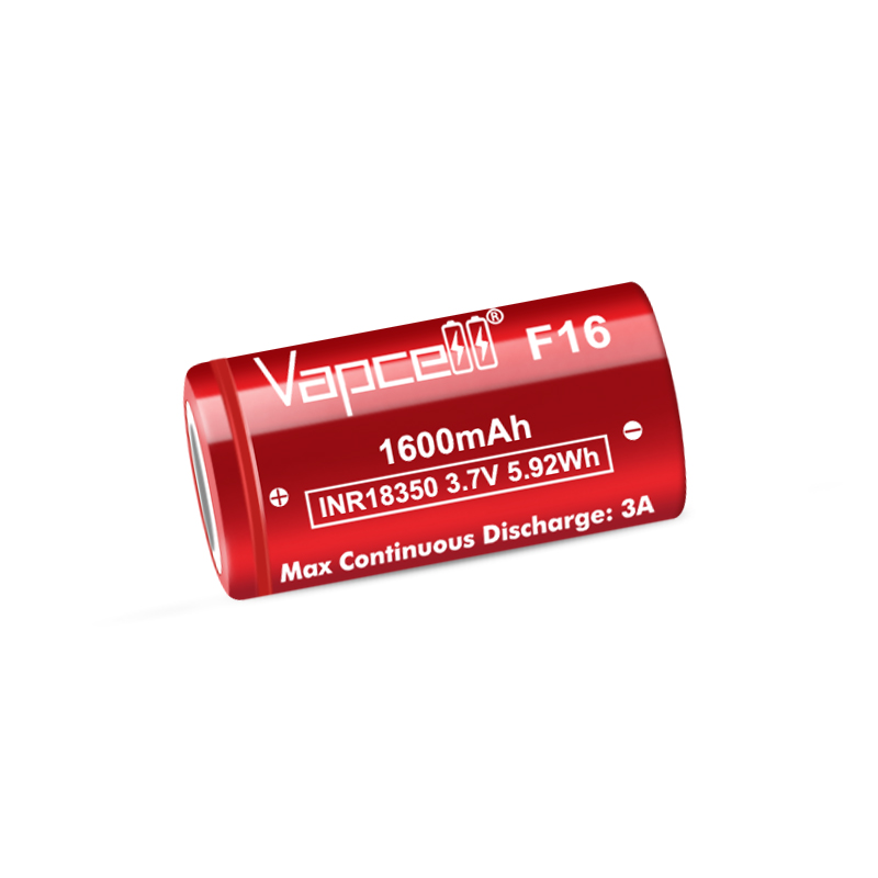 Li-Ion 1600mAh, 3,7V, 18350 Vapcell літій-іонний аккумулятор,F16 INR18350 1600mah 3A