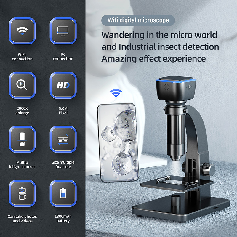 Цифровий мікроскоп із Wi-Fi 2000x, Inskam 315-W Цифровий мікроскоп із Wi-Fi 2000x, Inskam 315-W