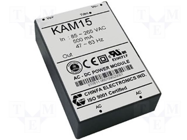 Блок живлення що вбудовується на плату 15W 15V KAM1515 Блок живлення що вбудовується на плату 15W 15V KAM1515