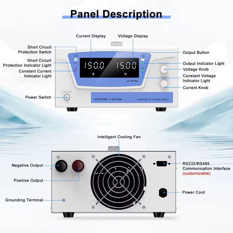 Лабораторний блок живлення одноканальний 15V/150A, KPS15150D