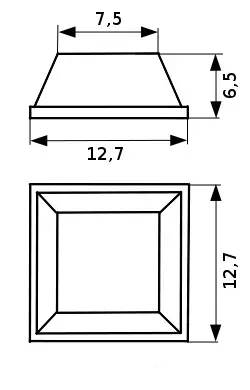Ніжка самоклейна 12,7х12,7x6,5mm чорна KTT1307