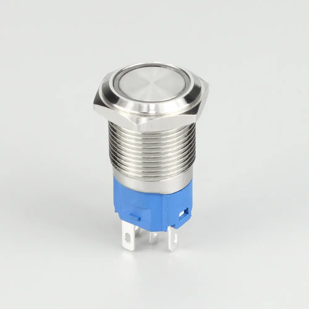 Кнопка антивандальна без фіксації SPDT з зеленим підсвічуванням 12V, LAS3-16F- W11EM-S Кнопка антивандальна без фіксації SPDT з зеленим підсвічуванням 12V, LAS3-16F- W11EM-S