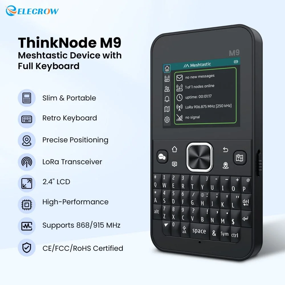 Термінал ThinkNode M9 Meshtastic LoRa 915 МГц з клавіатурою та LCD 2,4" Термінал ThinkNode M9 Meshtastic LoRa 915 МГц з клавіатурою та LCD 2,4"