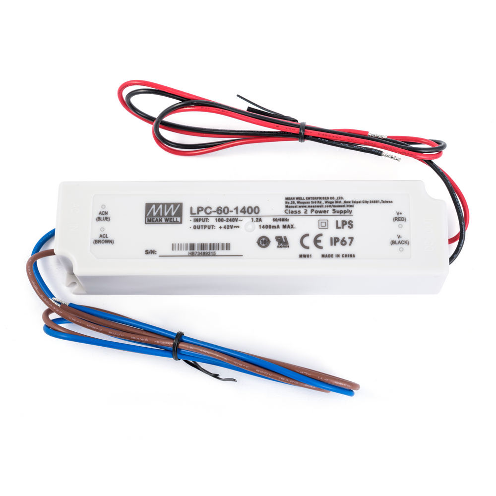 Блок живлення для світлодіодів 1400mA, 9...48VDC, LPC-60-1400 Блок живлення для світлодіодів 1400mA, 9...48VDC, LPC-60-1400