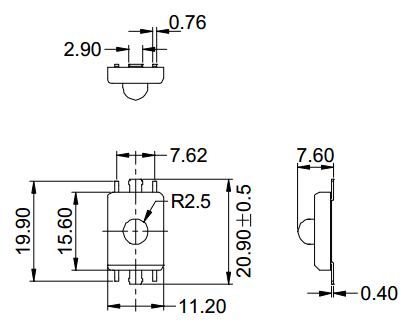 Світлодіод 0,3W, жовтий EP2034-150A1 Paralight