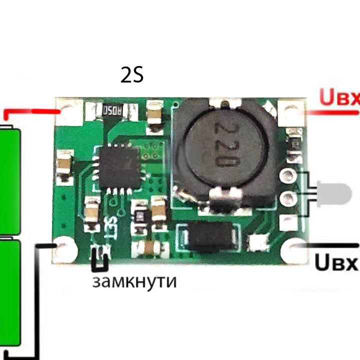 Імпульсний зарядний модуль для Li-Ion 1S/2S, на TP5100, до 2A