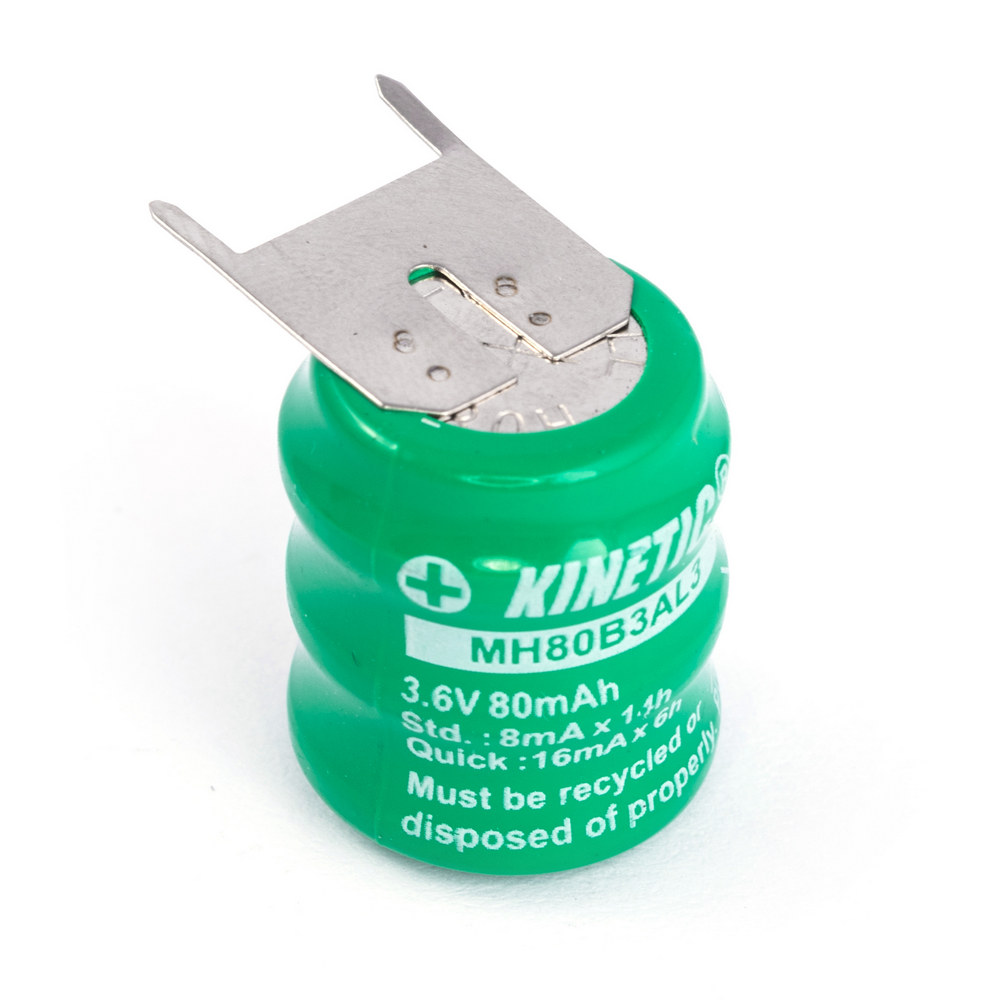 NiMH 80mAh, 3,6V, 15, 6x19, 2мм Kinetic, нікель-метал-гідридний акумулятор MH80B3AL3 3V6