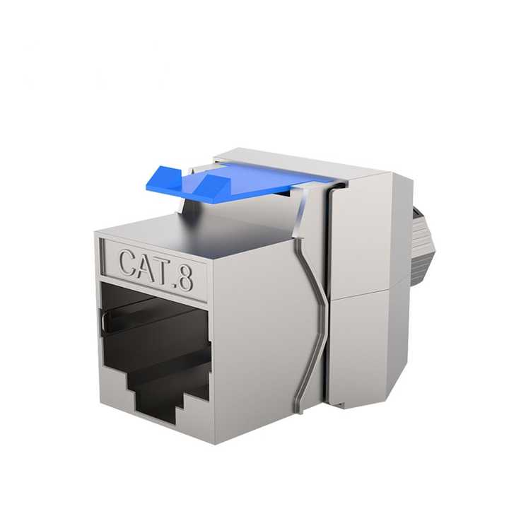 RJ45 конектор 8P8C "мама" Cat8 для монтажу без обтиску на панель MKC8-XHJ