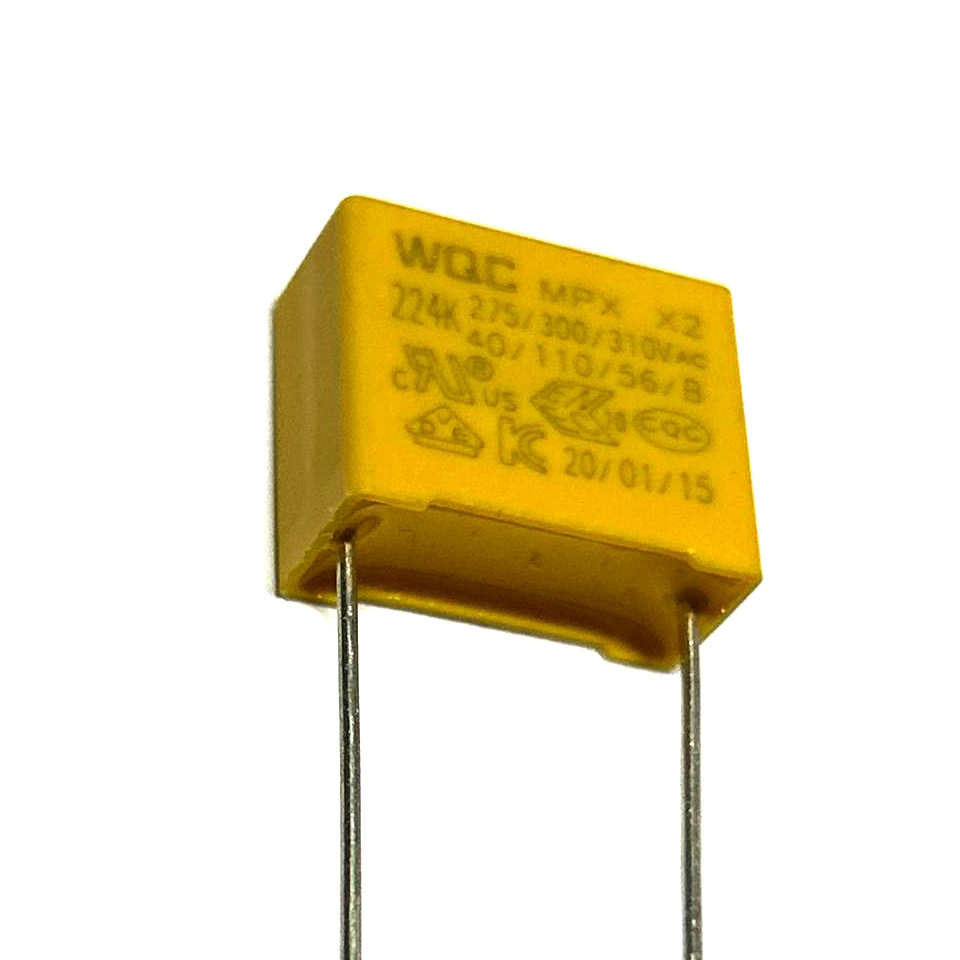 MPX 220nF 310V K (+/-10%), P = 15mm, 8,5x14,5x18mm (SMXVH224KD4XXAB1525-WDC) (конденсатор плівковий)