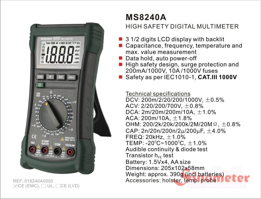 Мультиметр MS8240A Мультиметр MS8240A