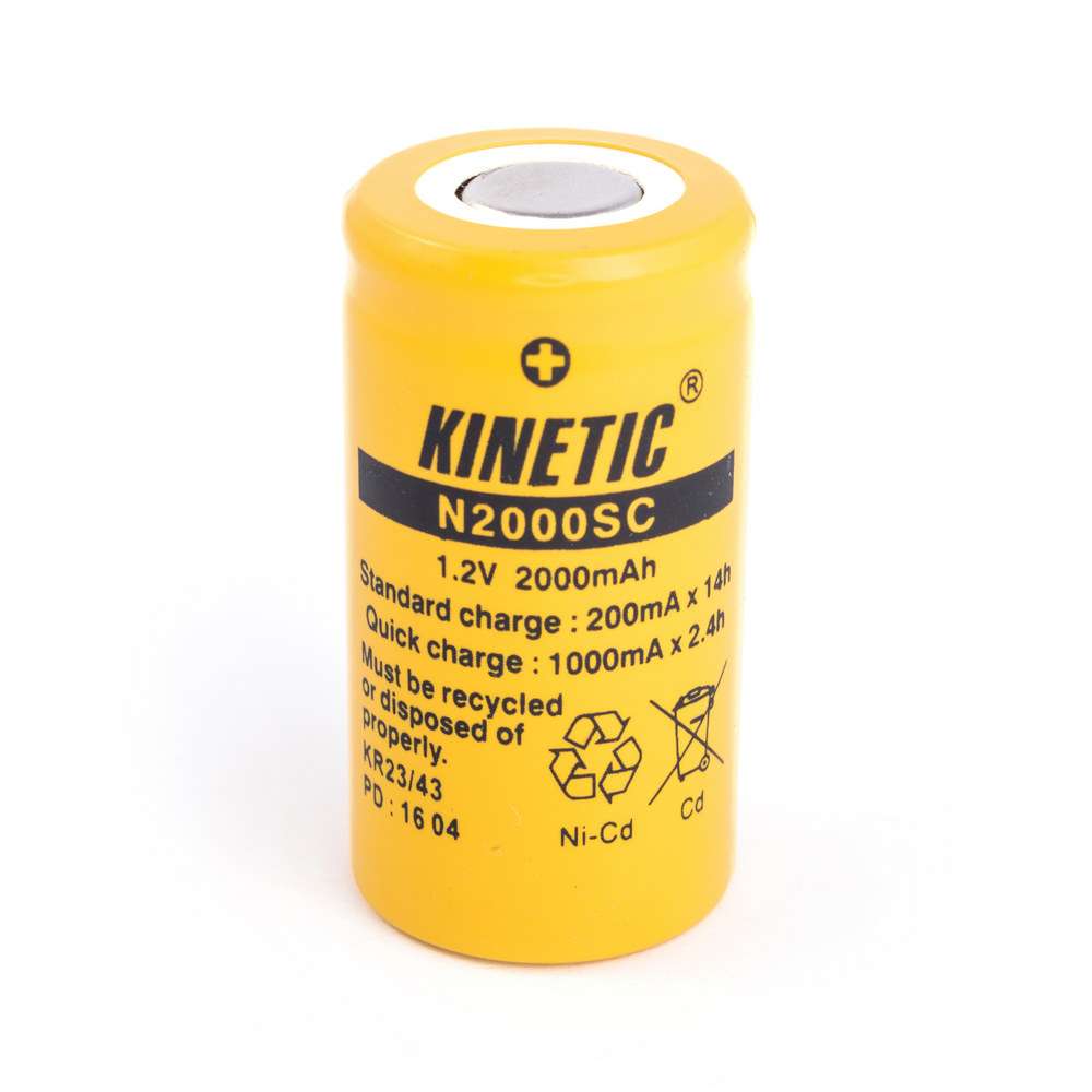 NiCd 2000mAh, 1,2V, 42,5x22,1мм Kinetic, нікель-кадмієвий акумулятор N2000SC