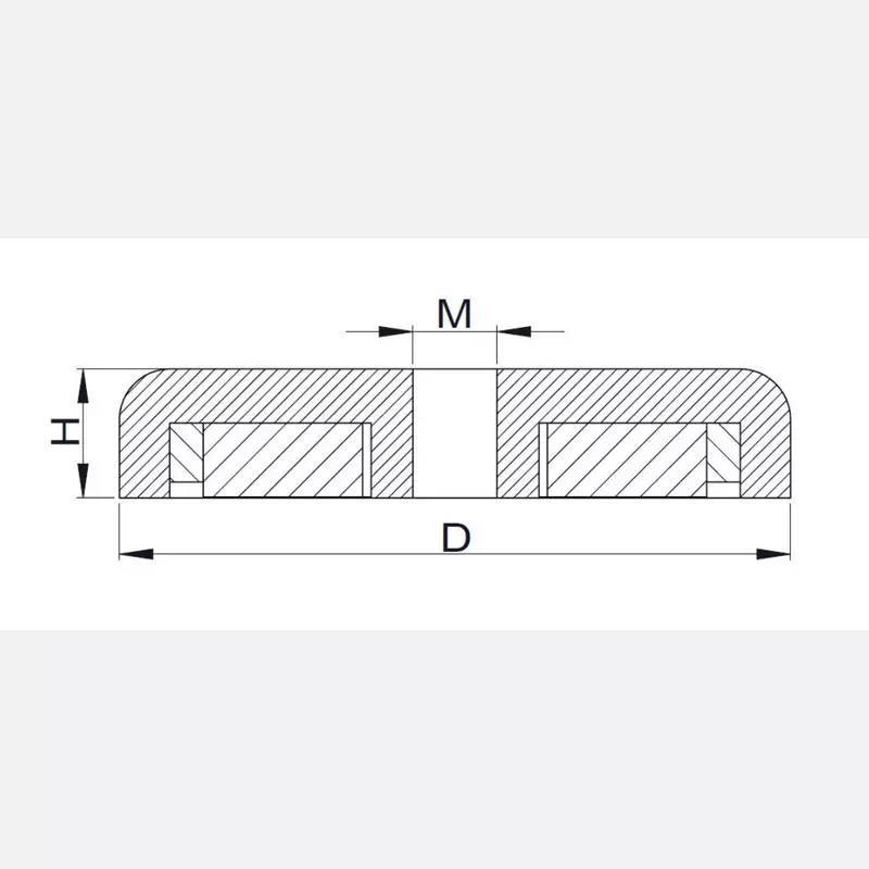 Магніт NdFeB Pot Magnet with Internal Thread, N38, Ni coating,Magnetized, NH16