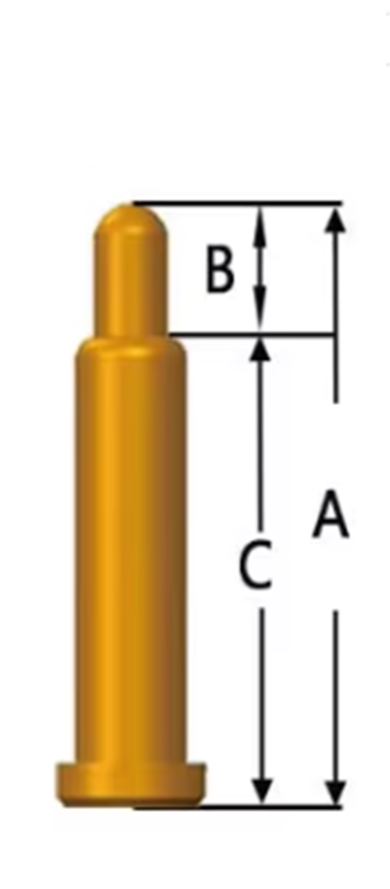 Контакт "POGO" пружинний  SMD, POGO PIN SMT A2/B0,5/C1,5