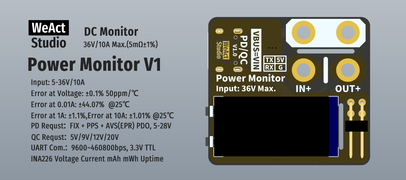 Модуль DC Monitor, Power Monitor V1 (WeAct Stuido)