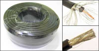 Коаксіальний кабель RG-58 50Ом (96 жив, 0.813 Copper + PE + Al.foil + 0 .12x96 tinned copper + PVC)