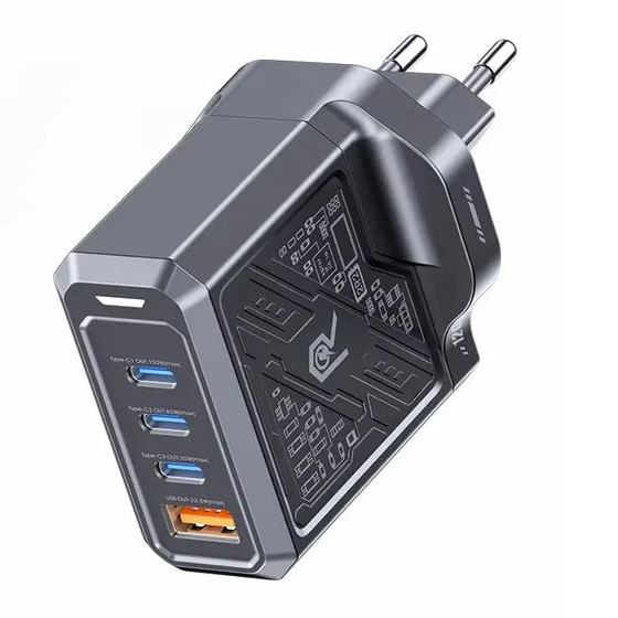 Зарядний пристрій темно-сірий Remax RP-U107 3C+1A 120W Зарядний пристрій темно-сірий Remax RP-U107 3C+1A 120W
