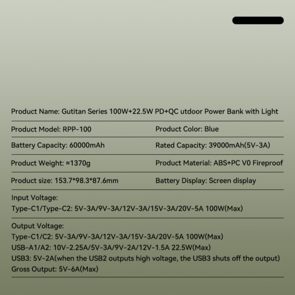 Power Bank Remax RPP-100 60000mAh