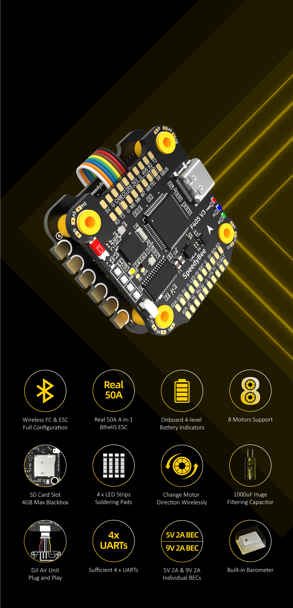 Політний контролер SpeedyBee F405 V3 BLS 50A FC&ESC