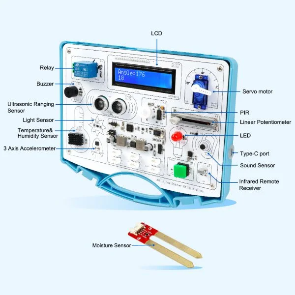 Набір All-in-one Starter Kit for Arduino Common Board Design Kit with 15 Sensors and 21 Lessons Набір All-in-one Starter Kit for Arduino Common Board Design Kit with 15 Sensors and 21 Lessons