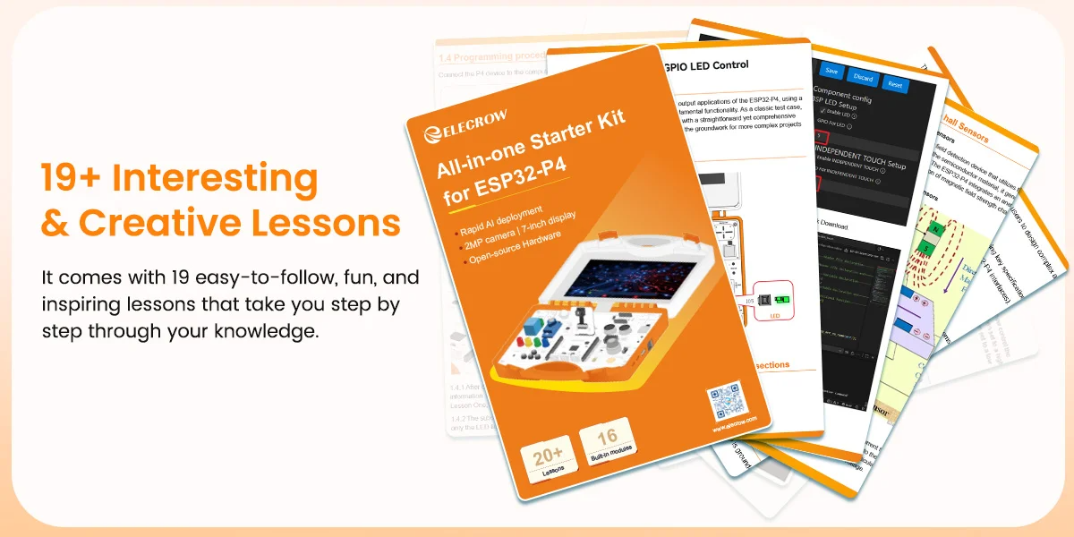 Набір All-in-one Starter Kit for ESP32-P4 with Common Board design, 16 Modules and AI Lessons