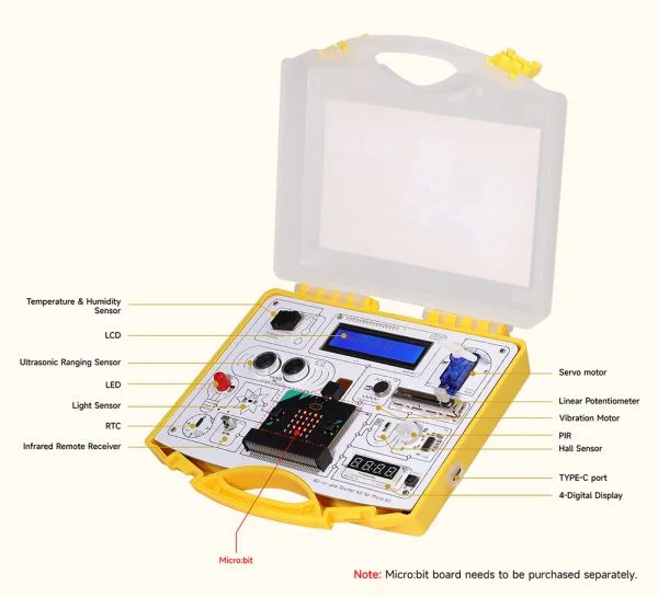 Набір All-in-one Starter Kit for Micro:bit with Common Board design: 13 Modules and 21 Lessons (Micro:bit нема в комплекті) Набір All-in-one Starter Kit for Micro:bit with Common Board design: 13 Modules and 21 Lessons (Micro:bit нема в комплекті)