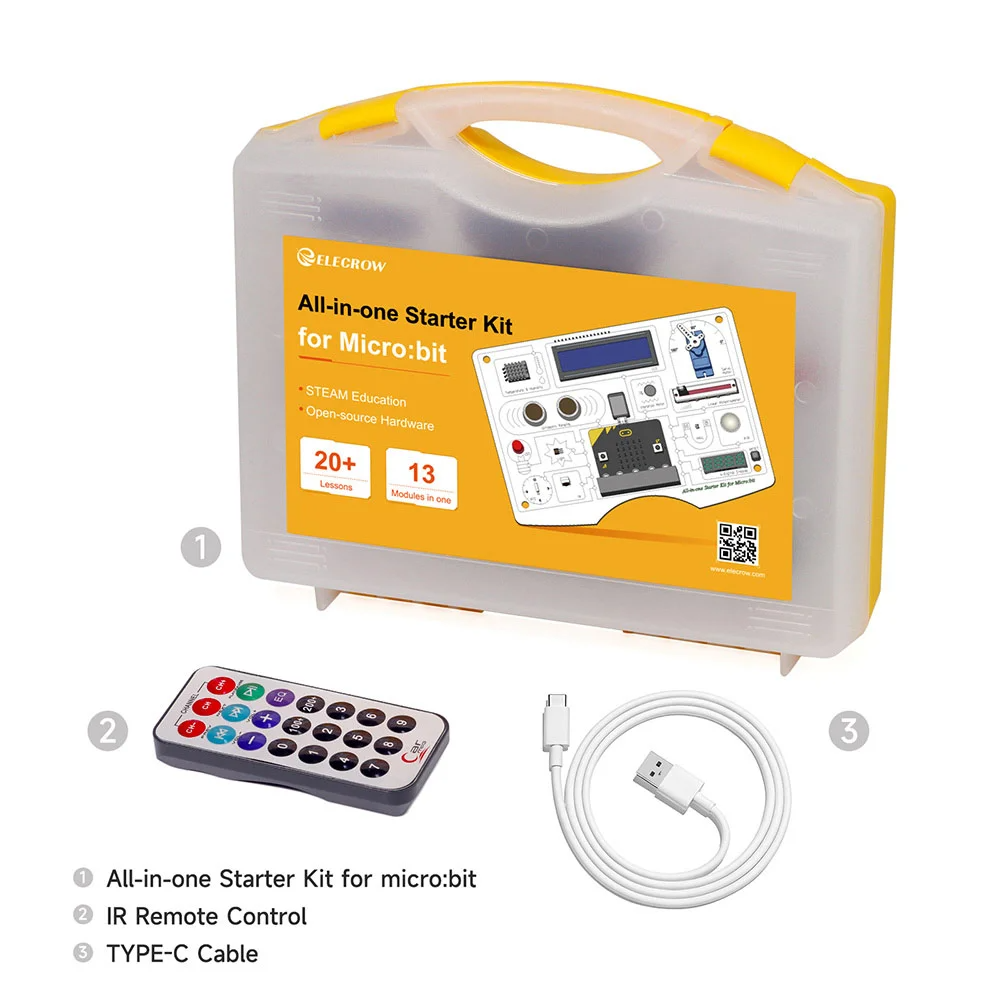 Набір All-in-one Starter Kit for Micro:bit with Common Board design: 13 Modules and 21 Lessons (Micro:bit нема в комплекті) Набір All-in-one Starter Kit for Micro:bit with Common Board design: 13 Modules and 21 Lessons (Micro:bit нема в комплекті)