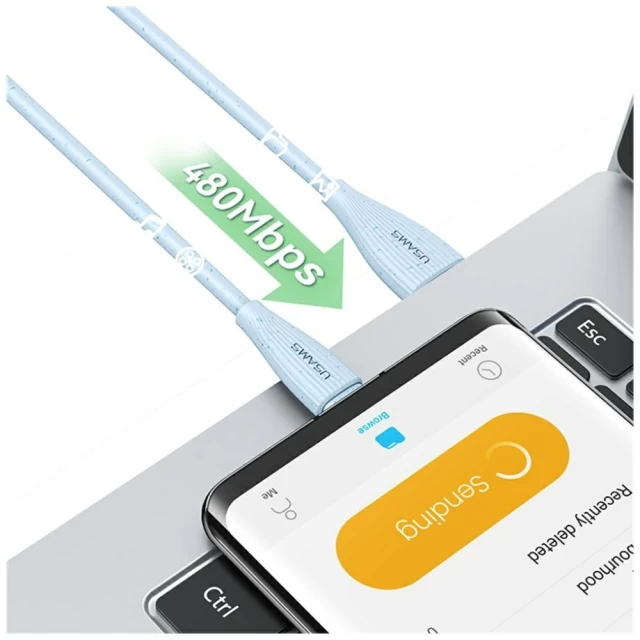 SJ714 Type-C 3A Fast Charging Data Cable - Green Series 1m (SJ714USB03 Blue – USAMS)