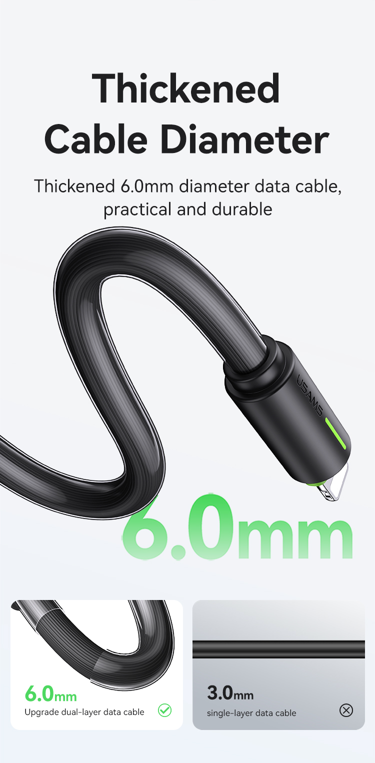 SJ735 30W Type-C To Lightning Bicolor Charging & Data Cable--YR Series 1m (SJ735USB01 Black – USAMS) SJ735 30W Type-C To Lightning Bicolor Charging & Data Cable--YR Series 1m (SJ735USB01 Black – USAMS)