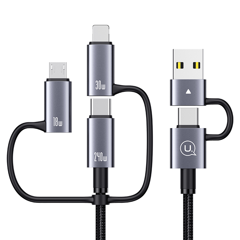 SJ738 240W 6 in 1 Fast charging Cable-Sufeng Series 2m (SJ738USB01 Tarnish – USAMS)