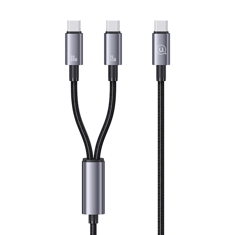 SJ740 72W 2In1 Aluminum Alloy Data Cable - Sufeng Series 1.2M Type-c To 2C (SJ740USB101 Tarnish – USAMS)