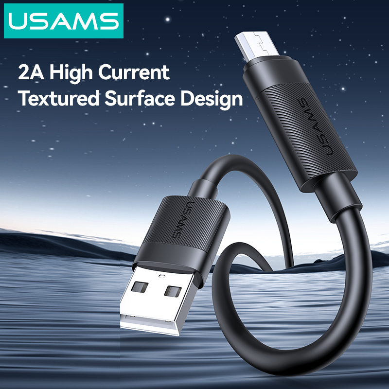 SJ779 U94 USB-A to Micro 2A Fast Charging & Data Cable (SJ779USB01 Black – USAMS)