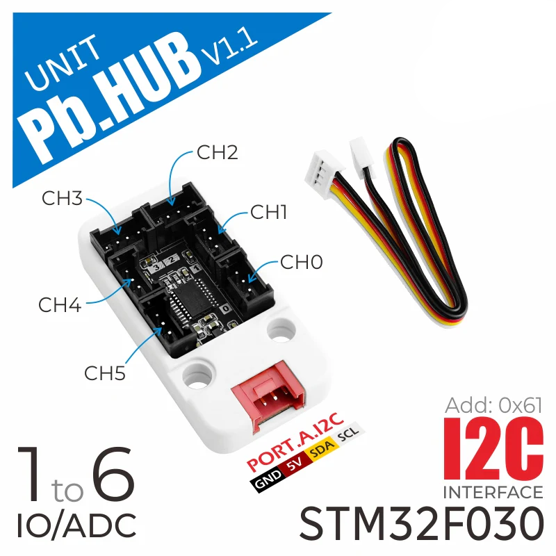 Хаб для розширення порта, I/O Hub 1 to 6 Expansion Unit (STM32F0) Хаб для розширення порта, I/O Hub 1 to 6 Expansion Unit (STM32F0)