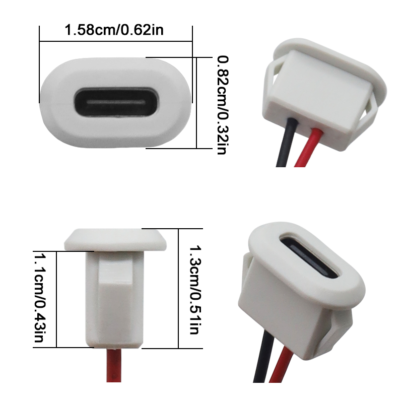 USB Type-C роз'єм на панель, до 3А, білий