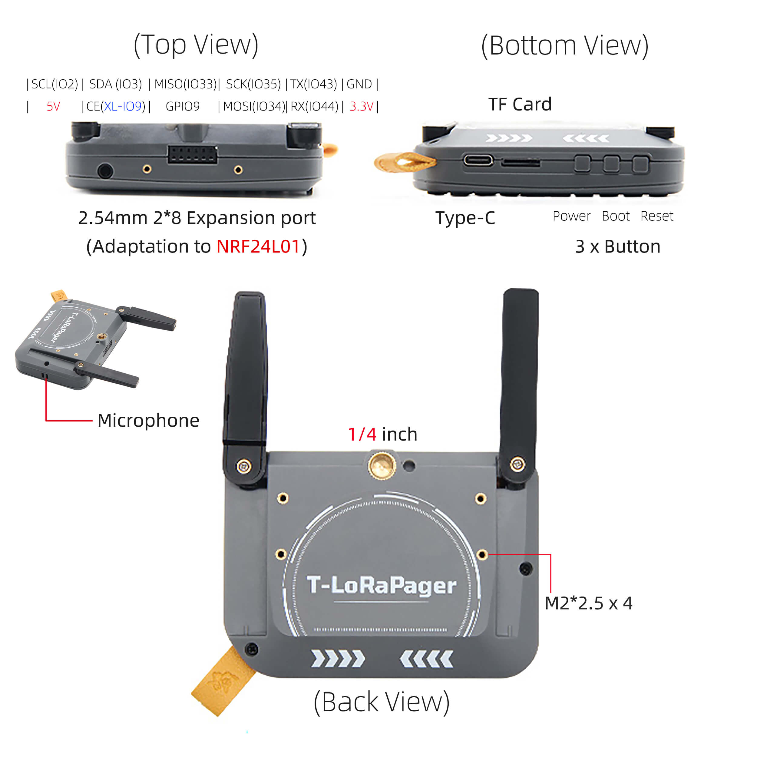 Програмований LoRa-пристрій LILYGO T-Lora Pager 433MHz на ESP32-S3, QWERTY, GPS, екран 2.33″, T-Lora Pager 433MHz-Space Gray Програмований LoRa-пристрій LILYGO T-Lora Pager 433MHz на ESP32-S3, QWERTY, GPS, екран 2.33″, T-Lora Pager 433MHz-Space Gray