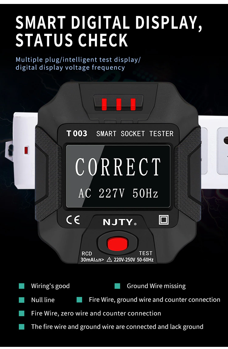 T003 (NJTY) тестер розеток